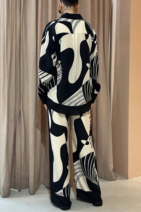 Pantalon large élégant et tendance avec poches et taille élastique