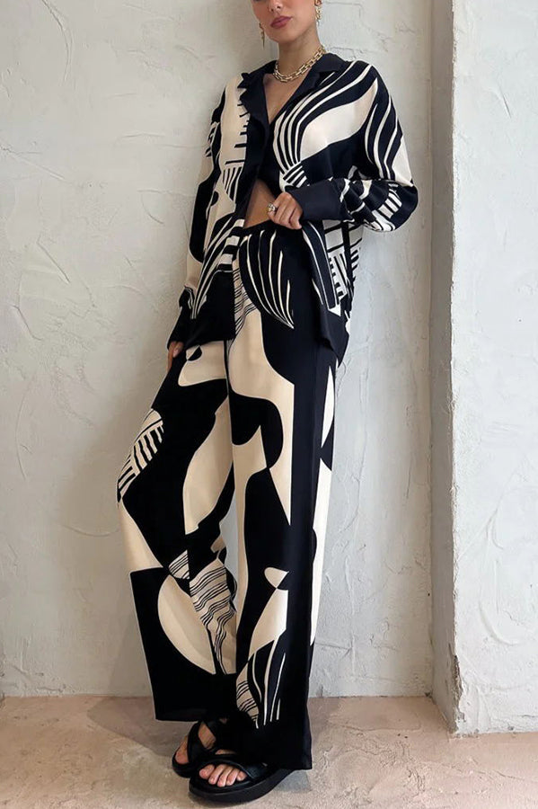 Pantalon large élégant et tendance avec poches et taille élastique