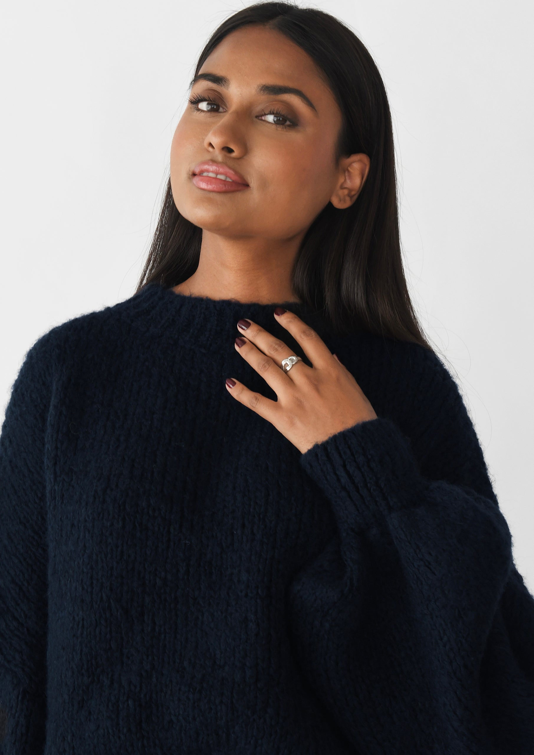 Pull en laine mélangée tricotée confortable pour un confort ultime