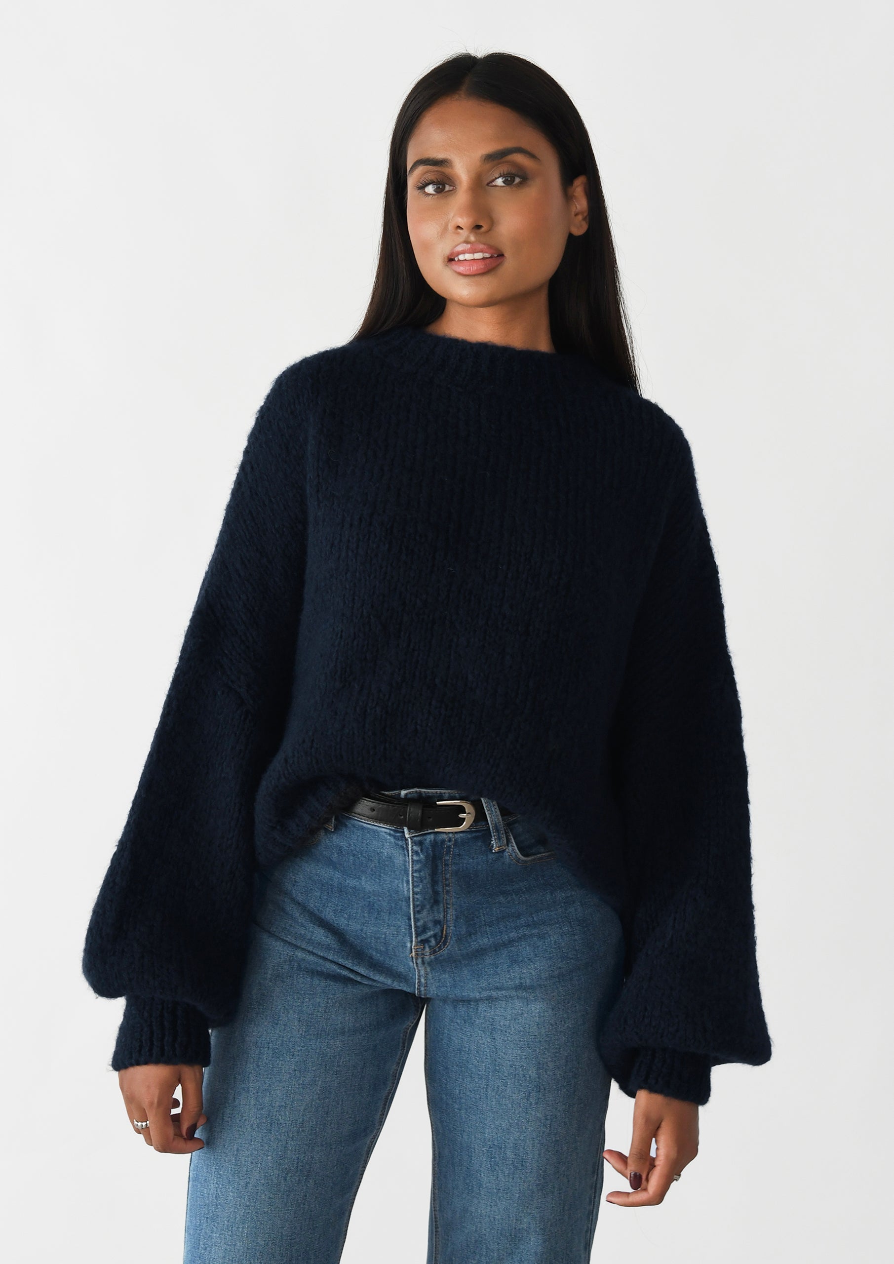 Pull en laine mélangée tricotée confortable pour un confort ultime