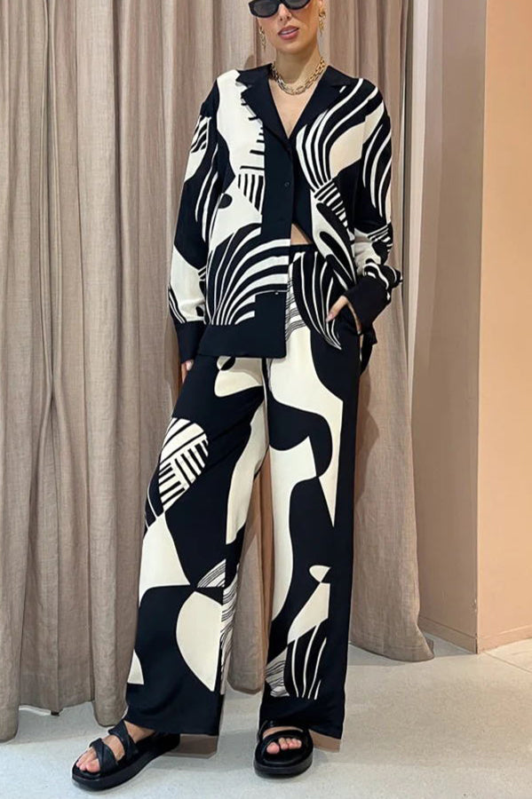 Pantalon large élégant et tendance avec poches et taille élastique